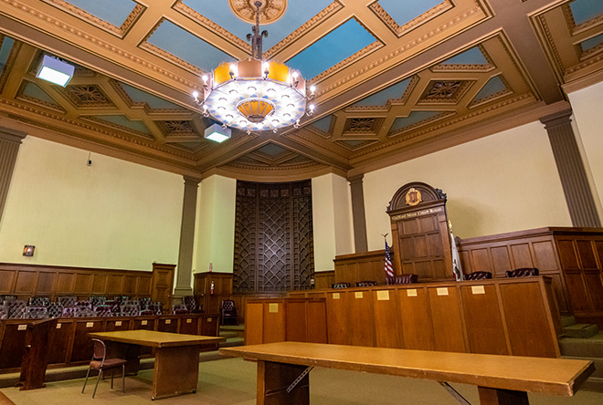 An empty courtroom