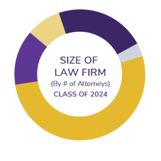 Size of law firm by # of attorneys that employ CWSL Class of 2024 students