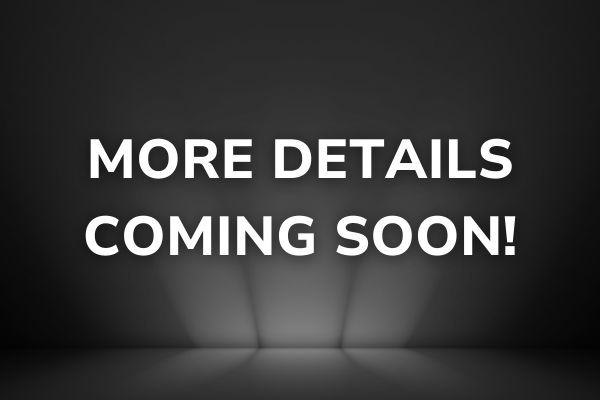 A black background with faint spotlight effects features the text "MORE DETAILS COMING SOON!".