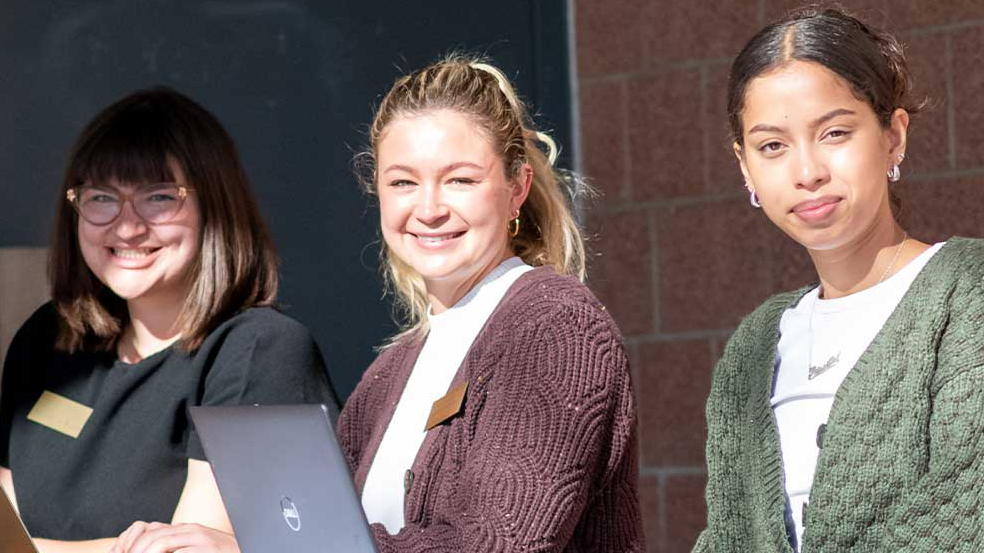 CLP students meeting with clients