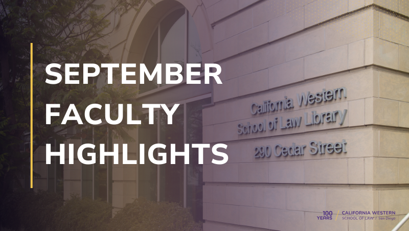 September Faculty Highlights