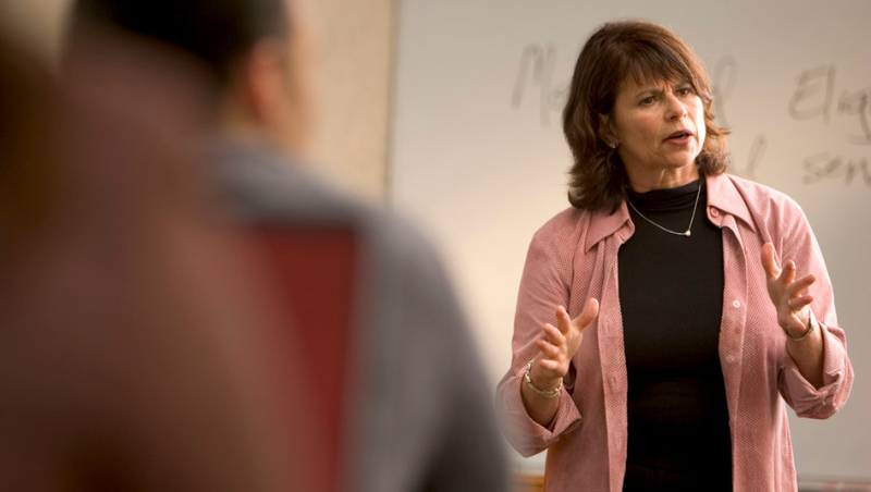 Professor Emerita Susan A. Channick ‘80 speaking to a class