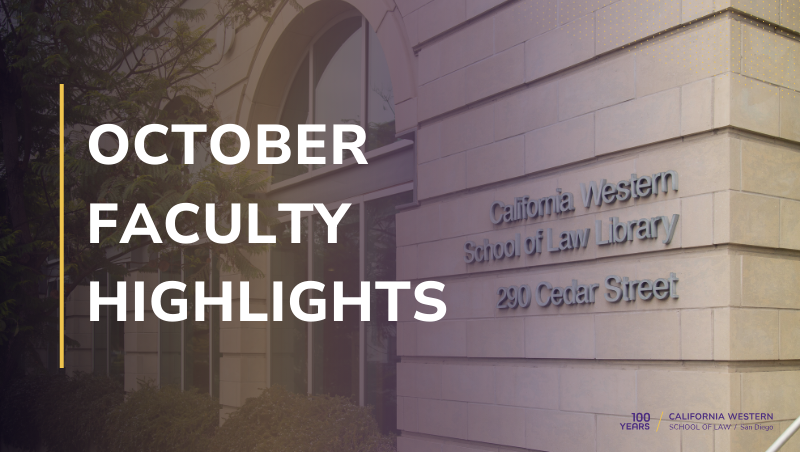 October Faculty Highlights