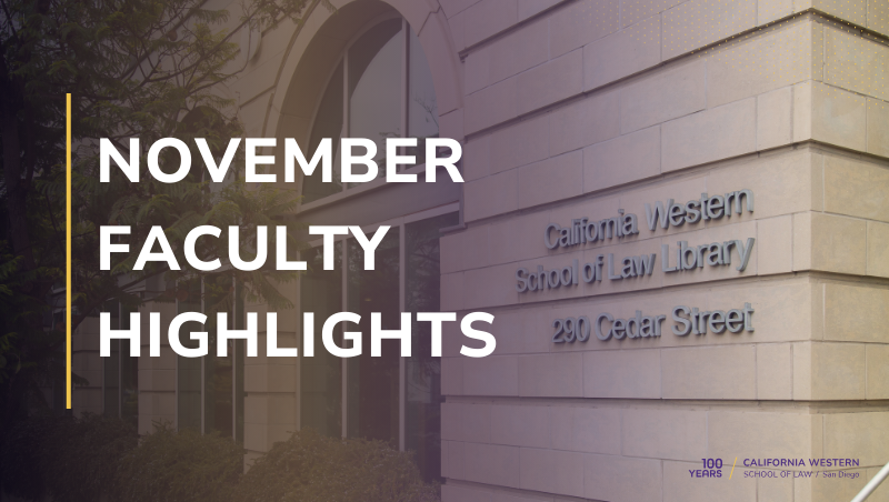 November Faculty Highlights