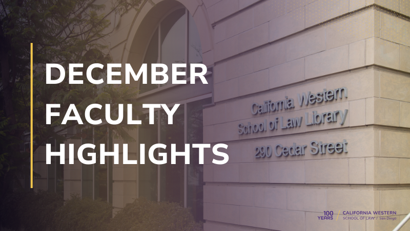 December Faculty Highlights