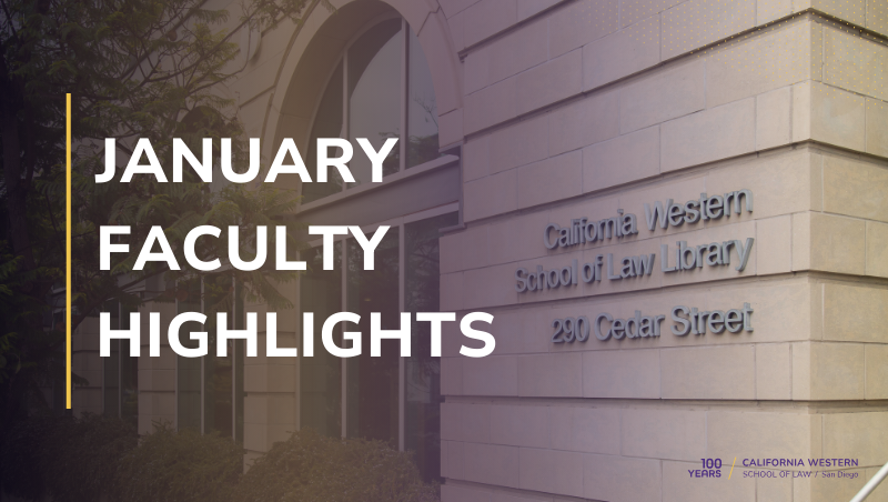 January Faculty Highlights