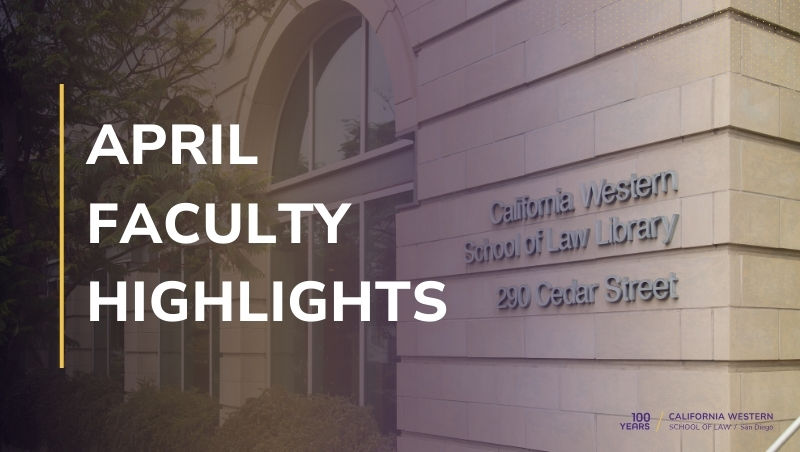April Faculty Highlights