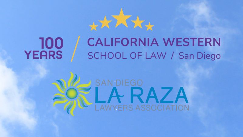 California Western School of Law and San Diego La Raza Lawyers Association logos