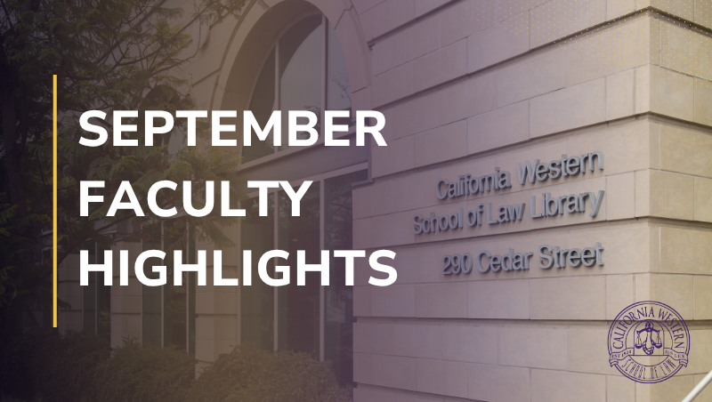 September Faculty Highlights