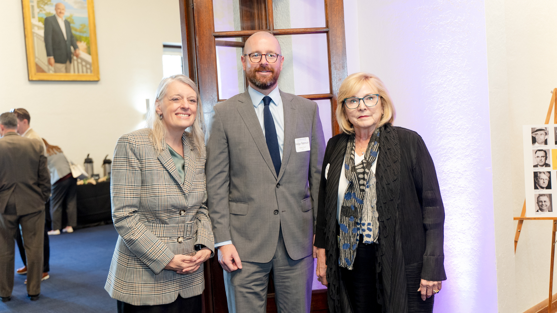 Dean Miriam Baer, Commissioner Spencer Scott, and Justice Judith McConnell