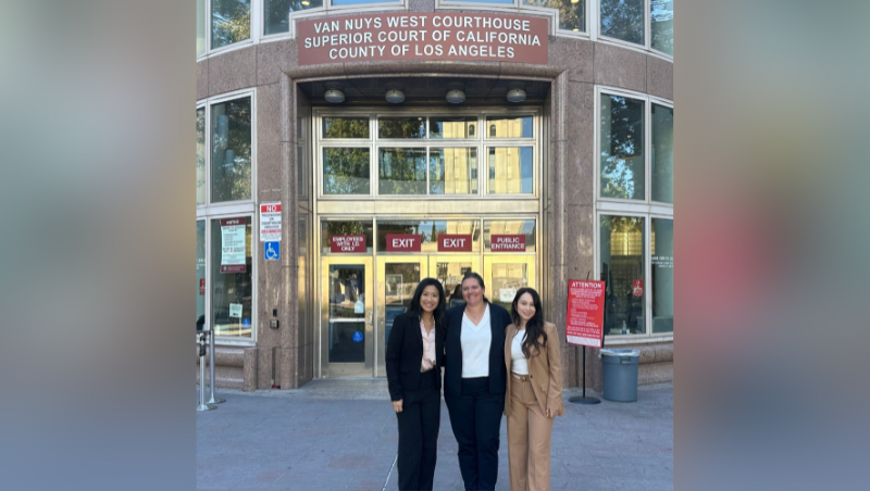 (Left to Right) 2L Diana Wong, Executive Director Amy Kimpel and 2L Yasmin Ureno