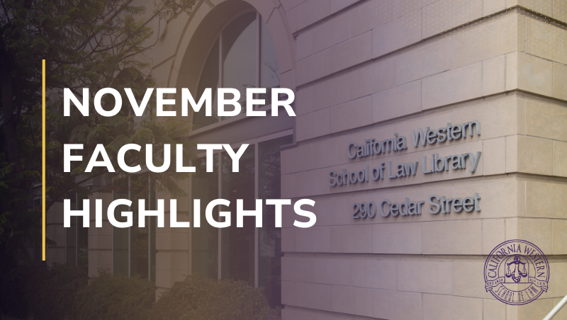 November Faculty Highlights