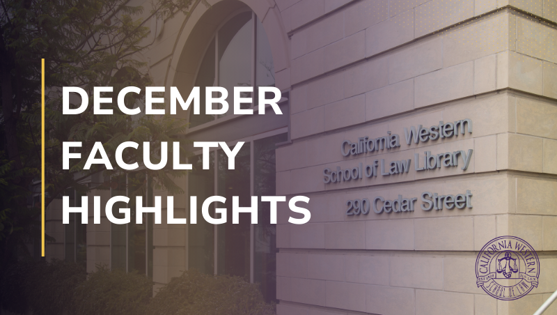 December Faculty Highlights