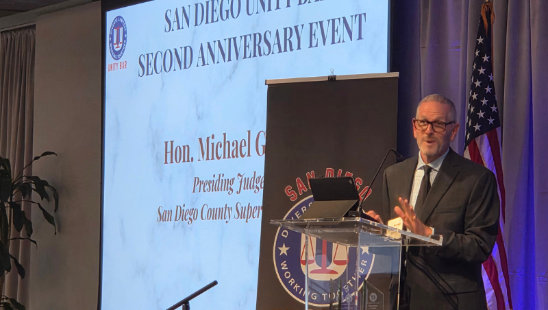 Hon. Michael S. Groch ’92 providing the event’s opening remarks