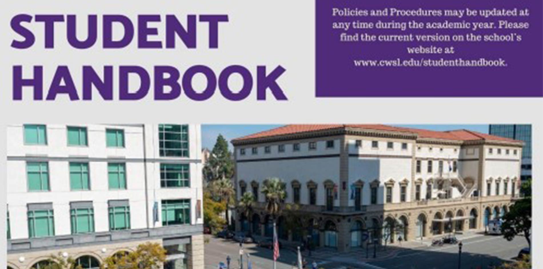 Cover of the California Western School of Law student handbook