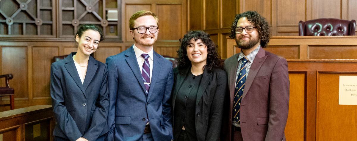 The CWSL CAP Team poses in the Moot Court.