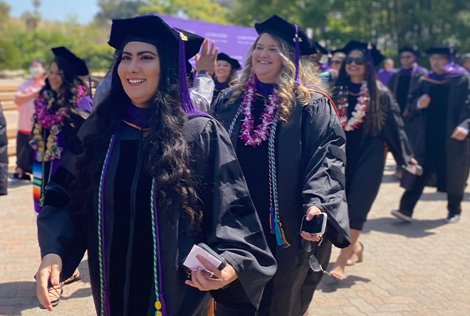 California Western students walking into commencement ceremony