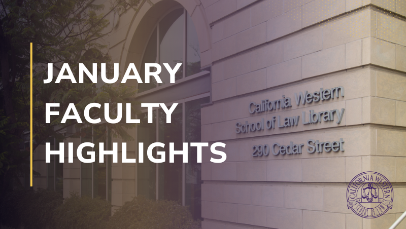 January Faculty Highlights